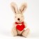 Soft toy "Rabbit with Heart", on a key fob, color mix