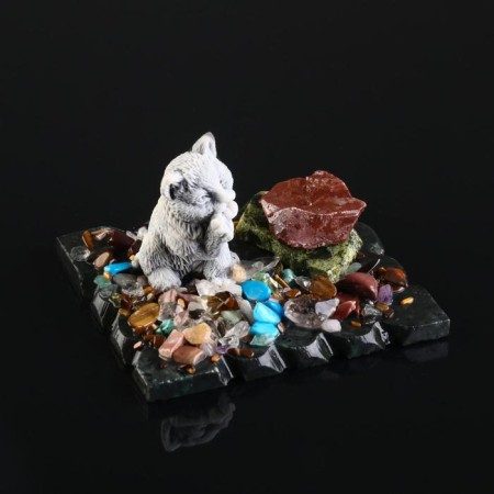 Souvenir "Kitten is washing", coil, marble-1