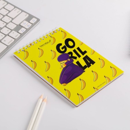 Gorilla set, A6 sketchbook + paper pens 3 pcs, 18.2 x 19.5 cm-4