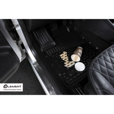 3D mats in the Ford Transit salon, 2014-2016, 2 pcs. (polyurethane)-1