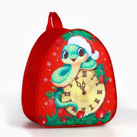 New Year's children's backpack "Snake and Clock", 23x20.5cm, for the New Year-3