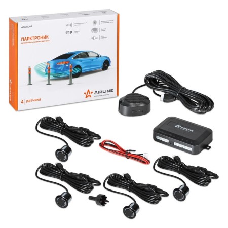 AIRLINE PARCTRONIC, 4 sensors, black, sound zummer