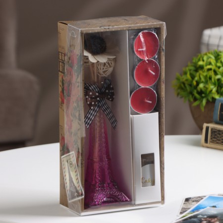 Set of gift "Paris" (diffuser and candles) Sakura, "Wealth of aroma"-5