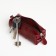 Pocket Key on the zipper, Textura, length 12.5 cm, ring, burgundy color