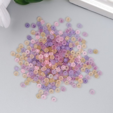 Glass 8/0 "Matte translucent. Melange pink" 10 g