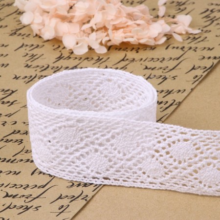 Knitted lace, 50 mm × 10 ± 1 m, white color-2