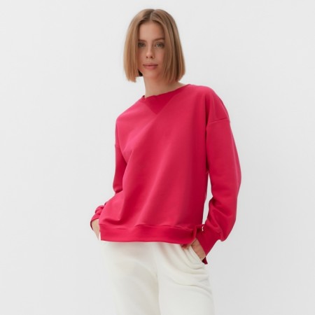 Suit (sweatshirt, trousers) minku: casual collection color fuchsia, size 52-1