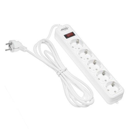 Luazon Lighting network filter, 5 outlets, 3 m, 2200 W, 3 x 0.75 mm2, 10 A, 220 V, white-1