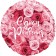 Foil ball 18 "Happy Birthday!", Symphony of roses, circle, 1 pc in packaging