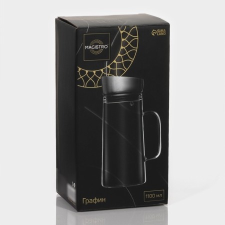 Glass jug with a metal cover Magistro "Grace", 1.1 liters-7