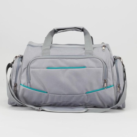 Sports bag with lightning, 3 outer pockets, color gray color-1