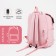 School backpack from textiles, 5 pockets, pink color
