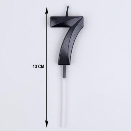 Candle in the cake on the skewer "Fine", the number "7", black, 5 cm-5