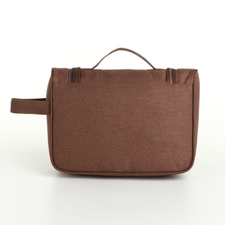 Cosmeticis-mester with zipper, brown color-1