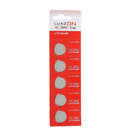 Lithuanian battery Luazon, CR2016, 3V, blister, 5 pcs