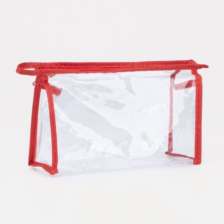 Lightning cosmetic bag, red/transparent color-1
