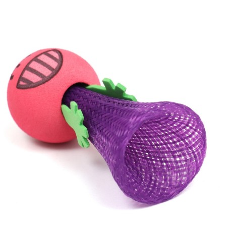 Cat toy "springy smile", 4 cm, mix of flowers-3