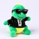 Soft toy "Dragon", in a black jacket and glasses, 15 cm, green color