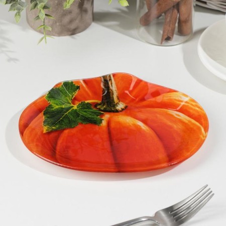Glass Serving shade "Pumpkin", 19 × 16.5 cm, Orange color-1