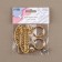 Furniture for bag No. 3, set 4 objects, carbine - 2 pcs, chain, buttons, metal, golden