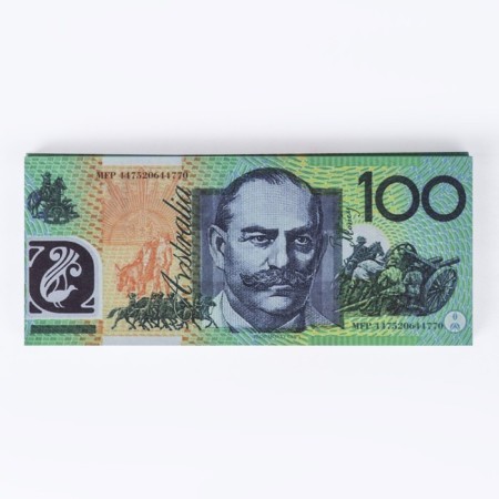 A pack of bills "100 Australian dollars"-5
