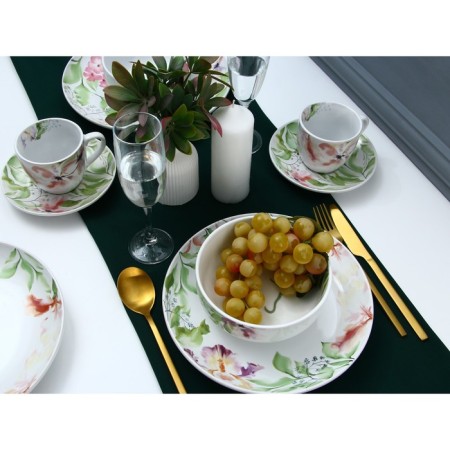 Ceramic “Watercolor” plate, 22.5 cm, white color-7