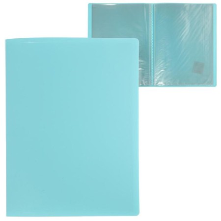 Folder with 40 A4 inserts, 500 μm, calligrata, turquoise-blue