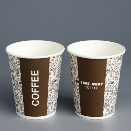 Paper glass "Take Away Coffee" for hot drinks, 250 ml, diameter 80 mm