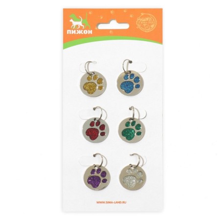 Tarry for engraving "Brilliant paw", 2.2 cm, packing 6 pcs, mix of flowers-5