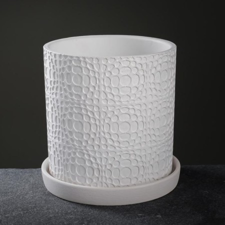 Flower Pot "Illusion" White Cylinder No. 2, 2l