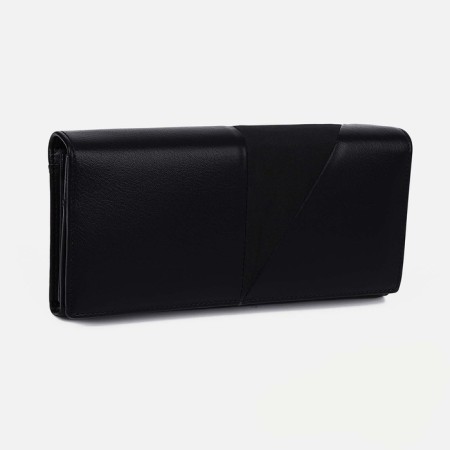 Women's wallet on magnets, black color