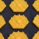 Iplikator-river, the basis of Spanbond, 40 modules, 14 × 32 cm, dark blue/yellow color