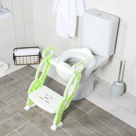 Children's lining - seat on the toilet "cat", green color