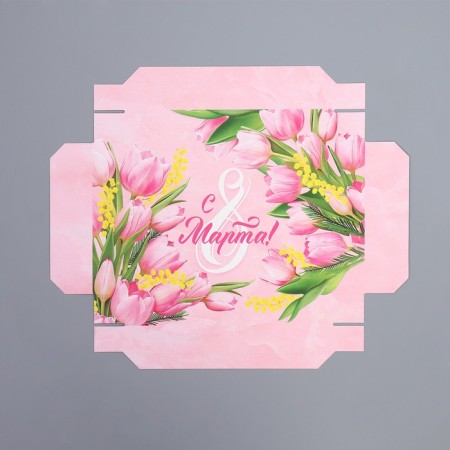 Gift folding box, packaging, “March 8”, 21 x 15 x 7 cm-5
