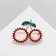 Brooch "Cherry" Contour, red-green color in gold