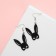 Acryl Earrings "Mask Zayka", black color in silver