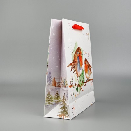 Package New Year's laminated “bird singing”, m 30 x 26 x 9 cm-2
