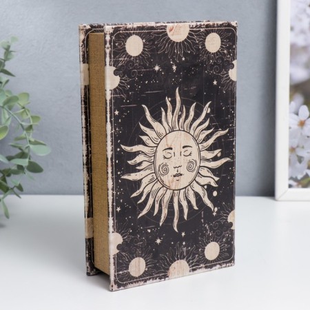 Safe-book wood to the leatherette "Slavic Sun" 21x13x5 cm-3