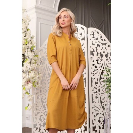Female dress, size 46, mustard color-10