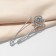Pin "Rose Flower", 7.5 cm, white color in silver