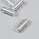 Fastener magnetic three -row metal silver set 4 pcs 0.6x2.1 cm