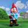 Garden figure "Dwarf with grapes" 17x20x50cm
