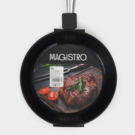 Pan Magistro Rock Stone, D = 24 cm, h = 4.5 cm, anti -stick coating, induction, black color-9