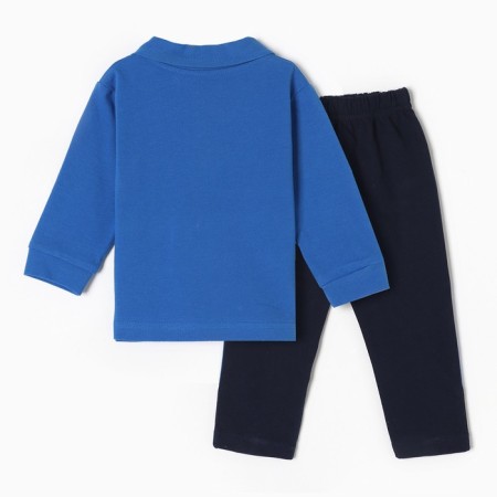 Kit for children (longshilly/pants), dark blue color, height 74 cm-3