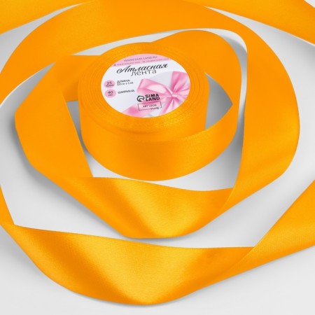 Satin tape, 40 mm × 23 ± 1 m, color yellow-orange No. 17