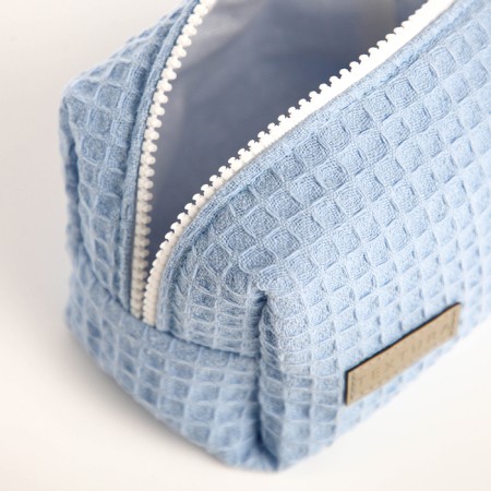 Textura zipper cosmetic bag, blue color-8