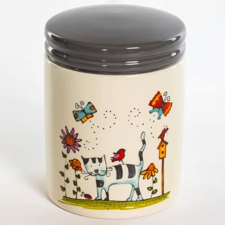 Bank for bulk products Elrington "Striped Cat", with a lid, 730 ml-1