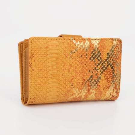 Women's wallet on magnet, yellow color-1