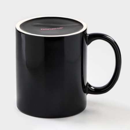 Mug - chameleon ceramic shade "Bitter of Energy", 350 ml, black color-3