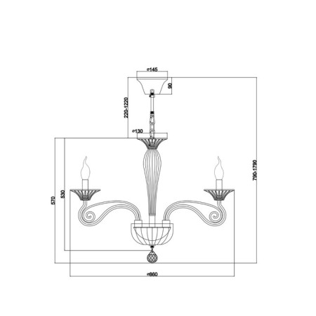 Maytoni Dia010PL-10TR, E14, 10x40 W, 860x860x1790 mm, transparent-1